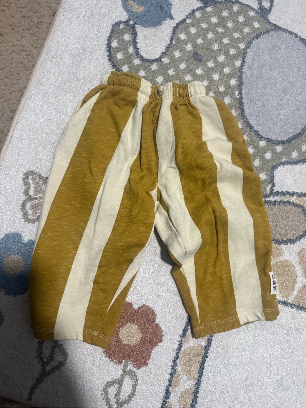 Zara Kids Striped Pull-On Joggers in Mustard and Cream